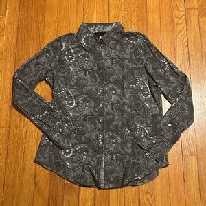 CINO Gray & Black Paisley Button Down Shirt Women’s L